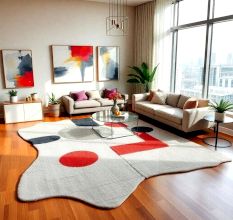 Handcrafted Geometric Abstract Area Rug